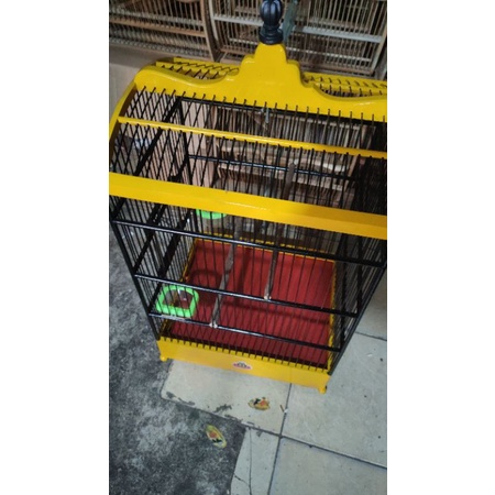 sangkar kotak replika ebod warna kuning hitam no 2