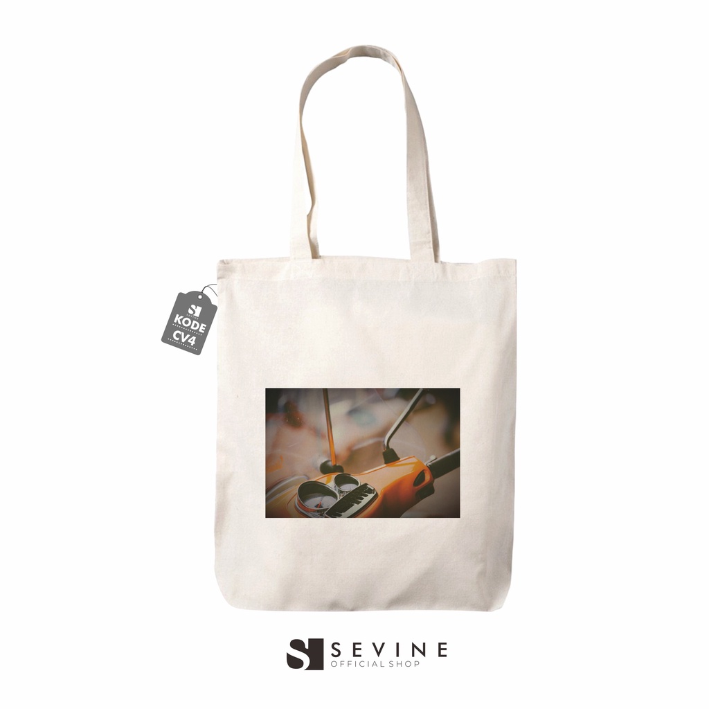 Sevine Tote Bag Retro Tas Wanita Totebag Resleting Vintage Aesthetic Custom Kode - CV