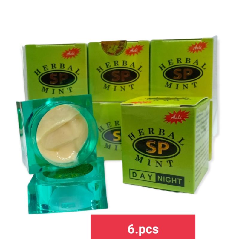 ( 6 pcs ) Cream Herbal SP Mint Hijau Asli Holo