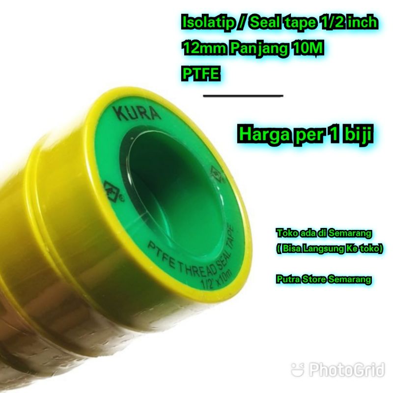 

Seal tape isolatip 1/2 inch 12mm panjang 10 Meter isolasi pipa 10m PTFE