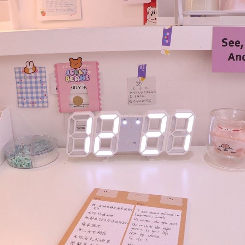 Jam Digital LED - Jam Dinding Meja - Digital Clock - Jam Lampu - Kado Unik Wisuda Ultah - Gift Aesthetic