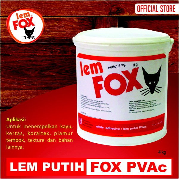 Lem Fox Lem PVAc Pail 4 kg / Lem Kayu / Lem Plamur Tembok