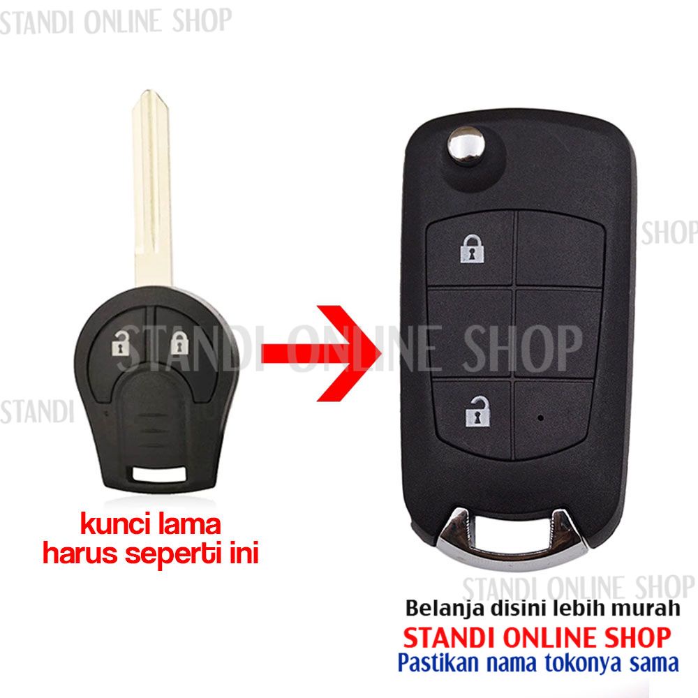 Casing Kunci Lipat Flip Key Rumah Kunci Nissan Juke Evalia Datsun