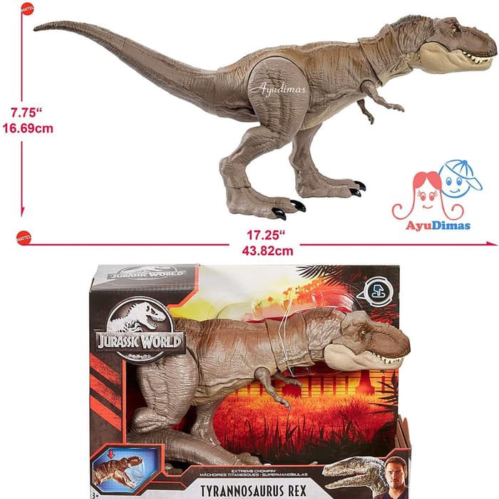 Jual Jurassic World Extreme Chompin Tyrannosaurus Rex - Dinosaurus ...