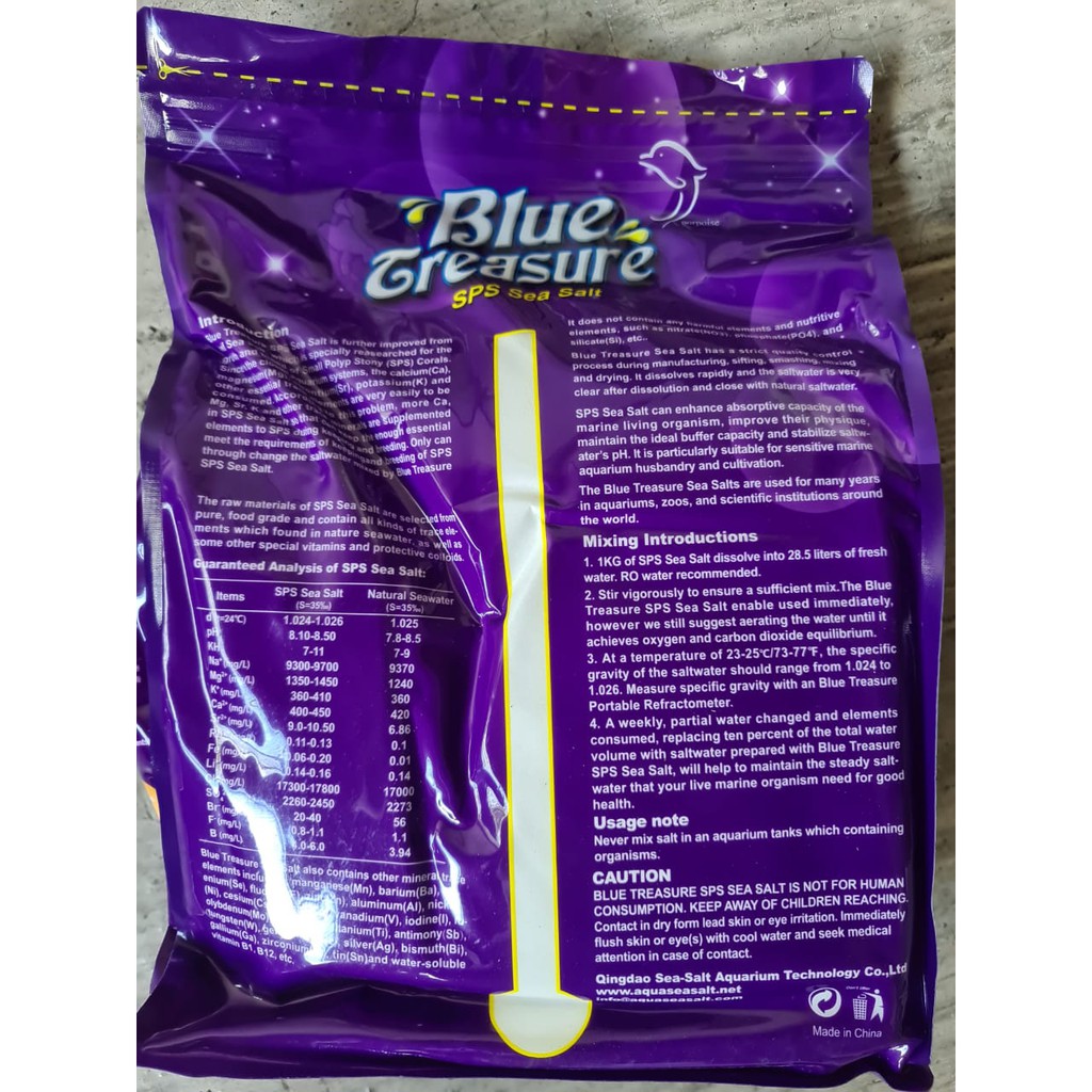 Blue Treasure Sea Salt 6.7 kg FOT LPS SPS