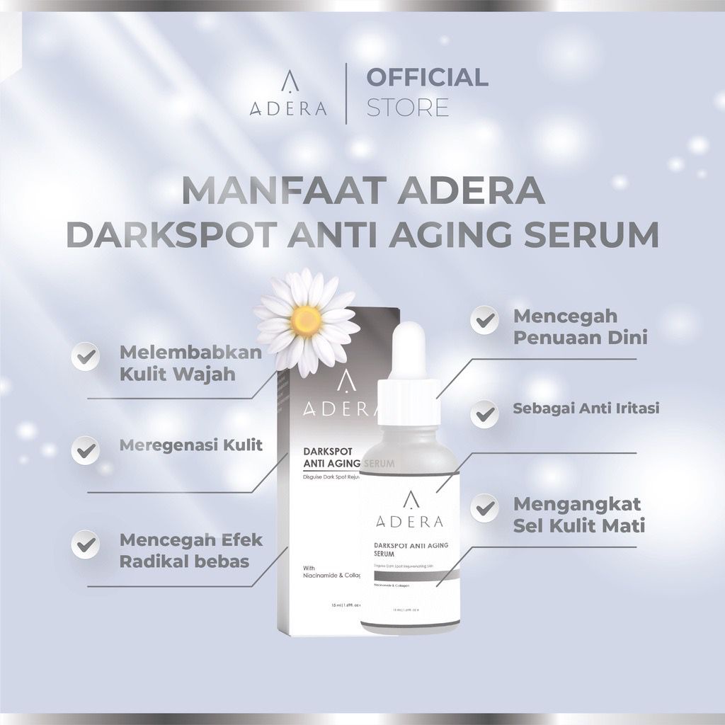 ADERA DARKSPOT SERUM Menghilangkan Flek Hitam, Keriput, Bekas Jerawat
