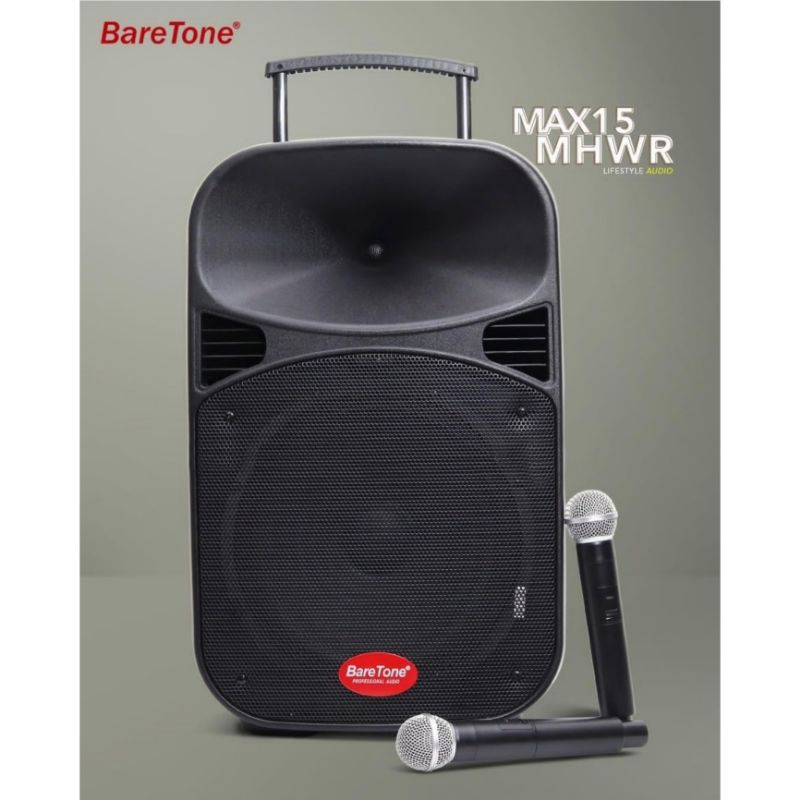 Speaker Portable 15 IN Baretone MAX 15 MHWR Karaoke Smart Tv Bluetooth