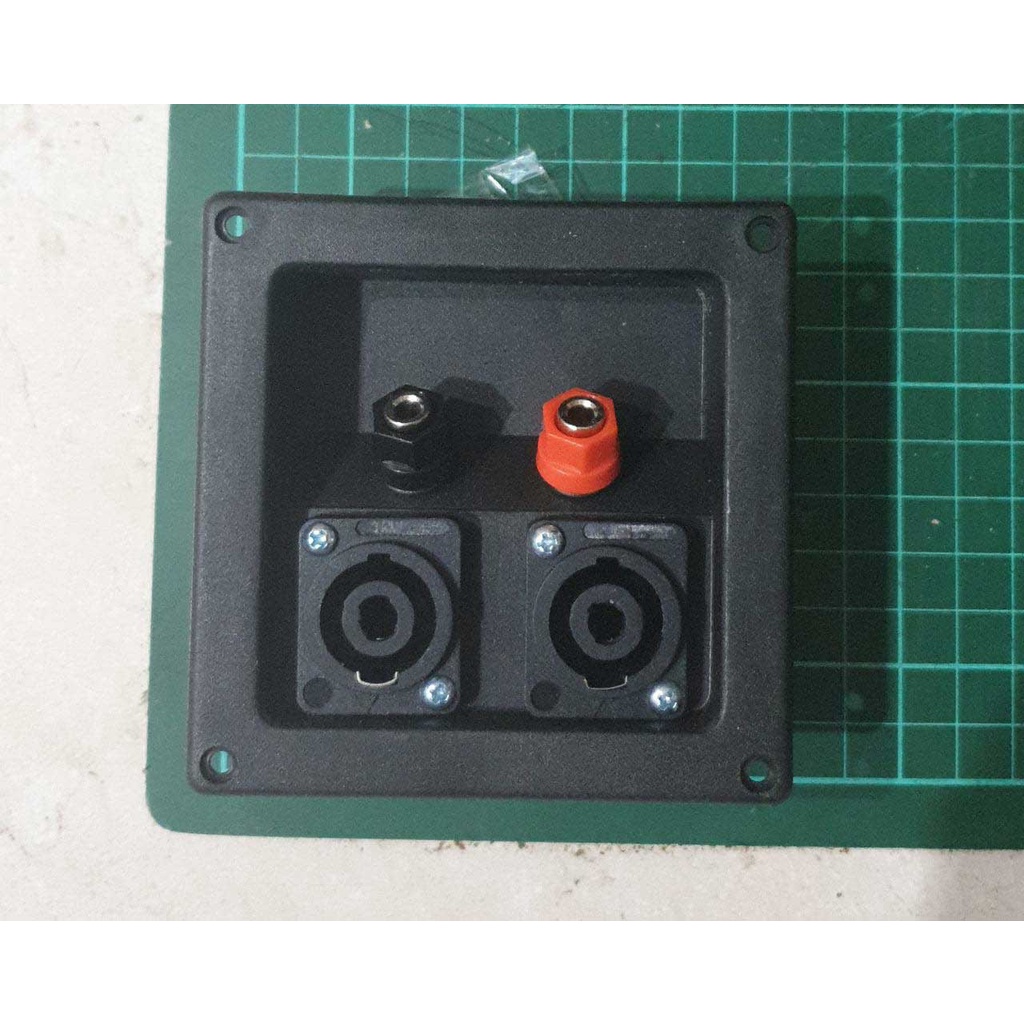 TERMINAL BOX SPEAKER BIDING &amp; 2 SOKET SPIKON (TERMINAL 2 IN 1)