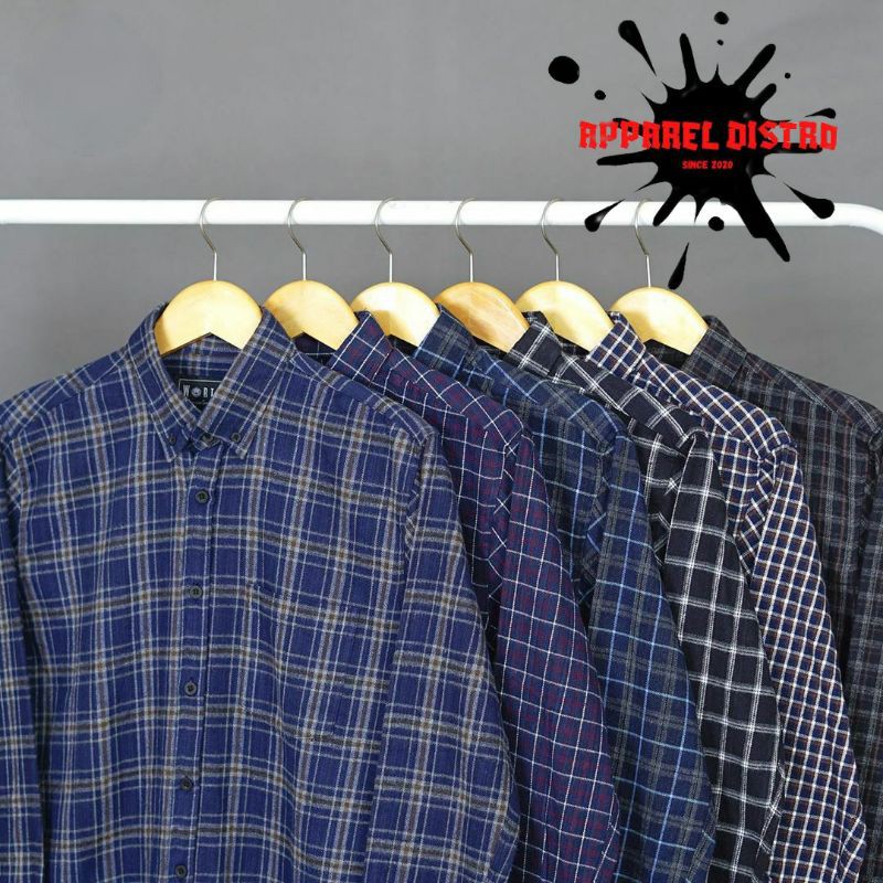 KEMEJA FLANEL DISTRO SURFING LENGAN PANJANG PRIA MOTIF KOTAK CUPEL ECER & GROSIR...... d