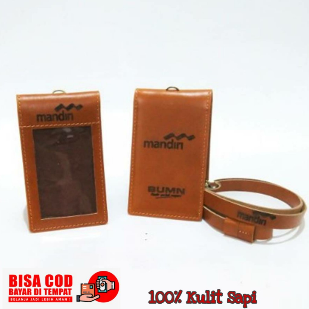 

ID Card / Name Tag Holder / Dompet Id Card 100% Kulit Asli BANK MANDIRI Warna Cokelat Model Lipat