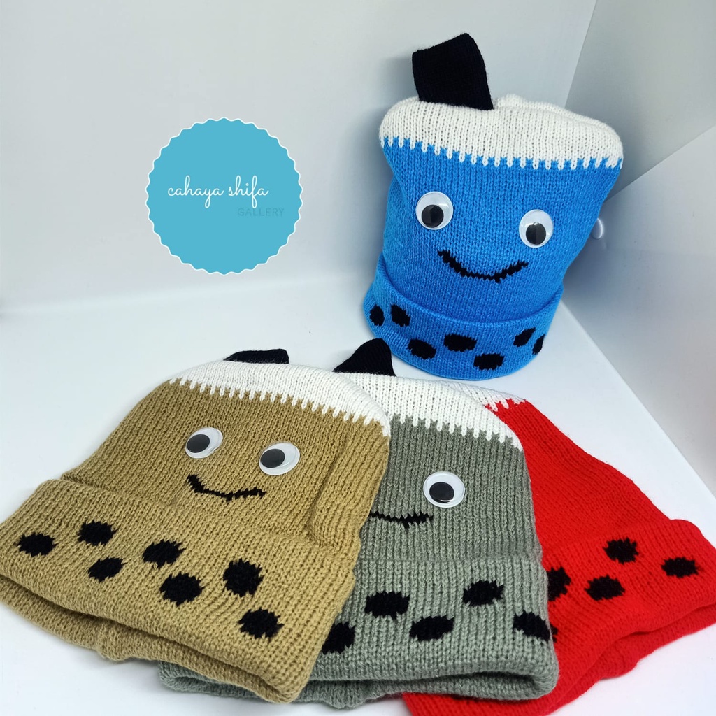 KUPLUK ANAK MOTIF ES BOBA / KUPLUK BAYI BOBA ICE SMILE