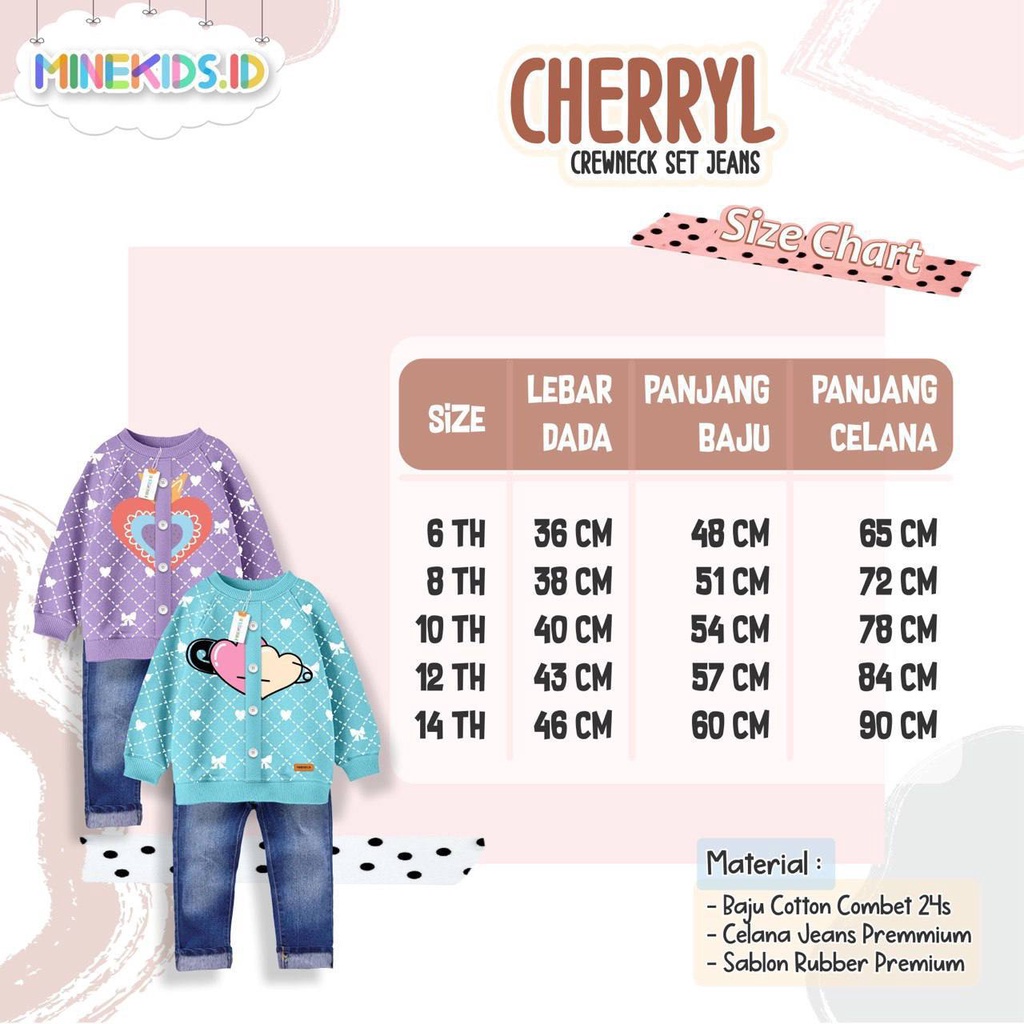 Setelan Jeans Cherryl Crewneck Minekids