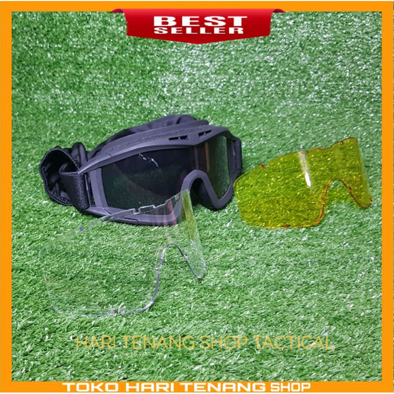 KACAMATA GOOGLE 3 LENSA KACAMATA ANTI ANGIN
