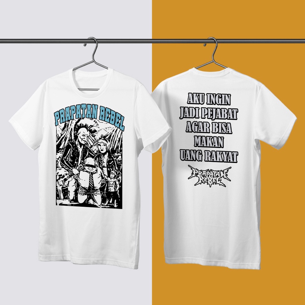 Kaos Baju Musik Metal Punk  Prapatan Rebel Hitam Navy Putih Kaos distro Berkualitas STH-01