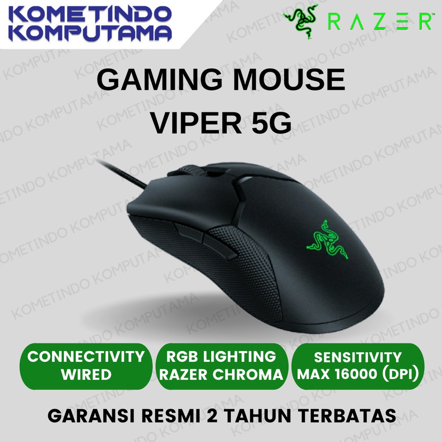 Razer Viper Gaming Mouse Wired 100% Original Garansi Resmi