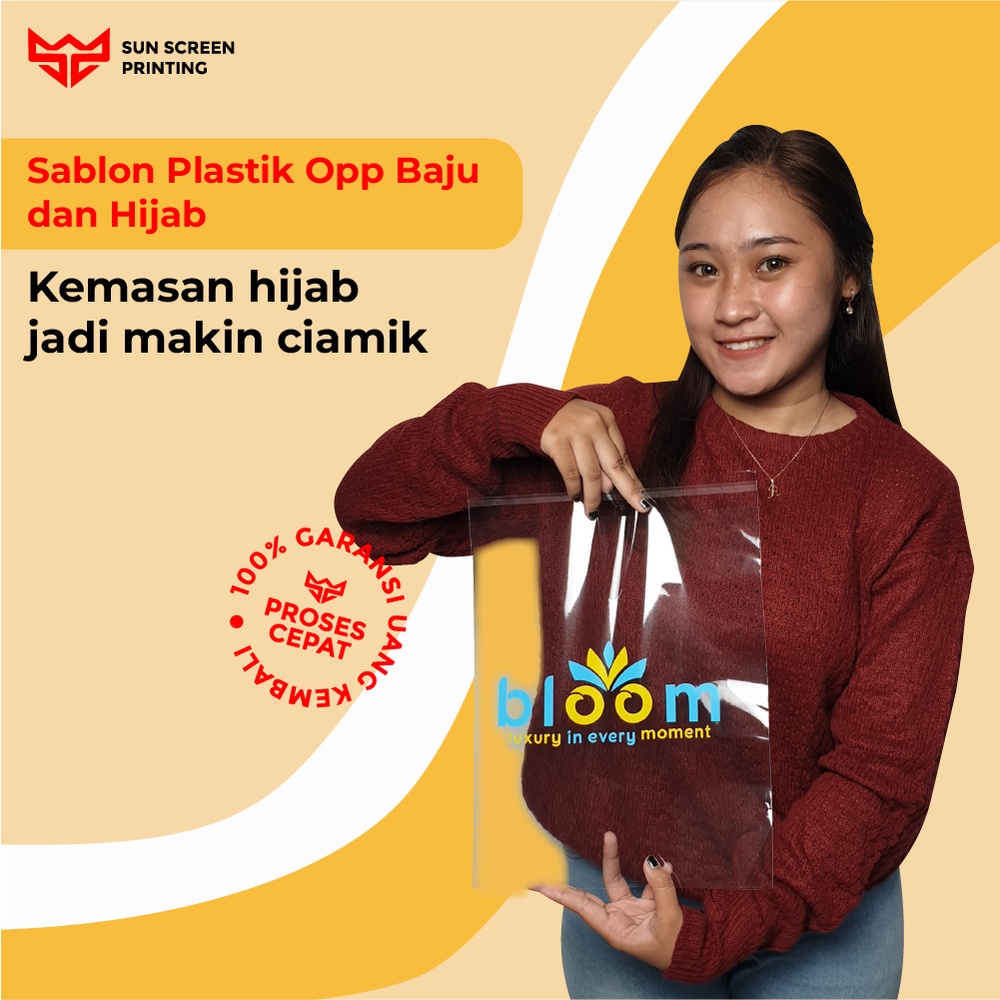 Jual Sablon Plastik Opp Baju Dan Hijab Murah Free Design Shopee Indonesia 6804