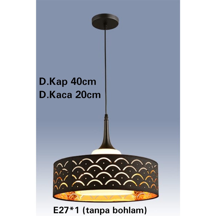 Lampu Gantung Kap 40cm + Kaca