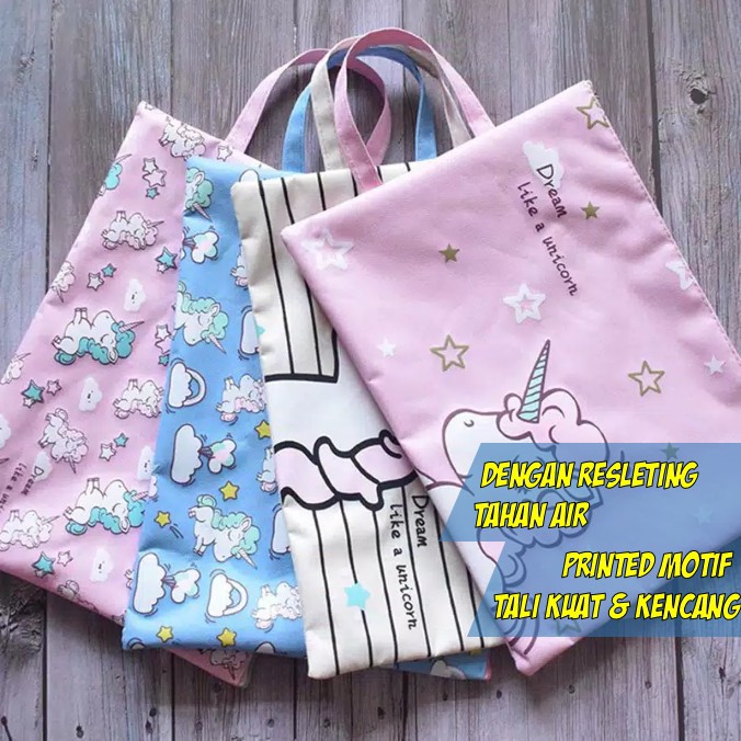 

Pouch Bag A4 Dengan Resleting - Muat Tablet/Notebook, Buku tulis dan Alat tulis