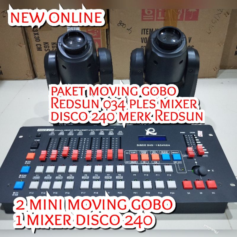 PAKET MOVING GOBO 034 PLES MIXER LIGHTING DISCO 240 MERK REDSUN