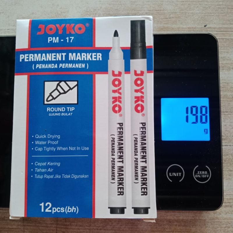 

joyko 6 buah spidol permanent marker joyko PM-17 black permanen pm 17 hitam pm17 per 6 pcs - enc.sup