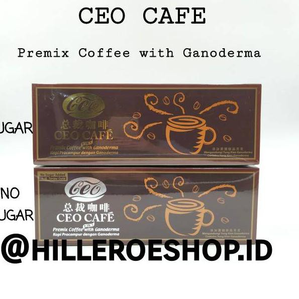 

ZH 1170 CEO CAFE PREMIX COFFEE WITH GANODERMA KOPI CEO KESEHATAN WITH SUGAR GULA DAN NO SUGAR TANPA