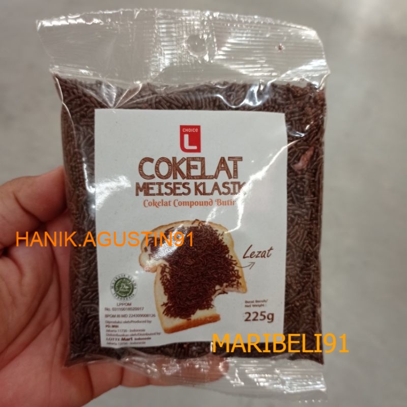 

Choice L Cokelat Meises Klasic Meses Cokelat Compound 225Gr