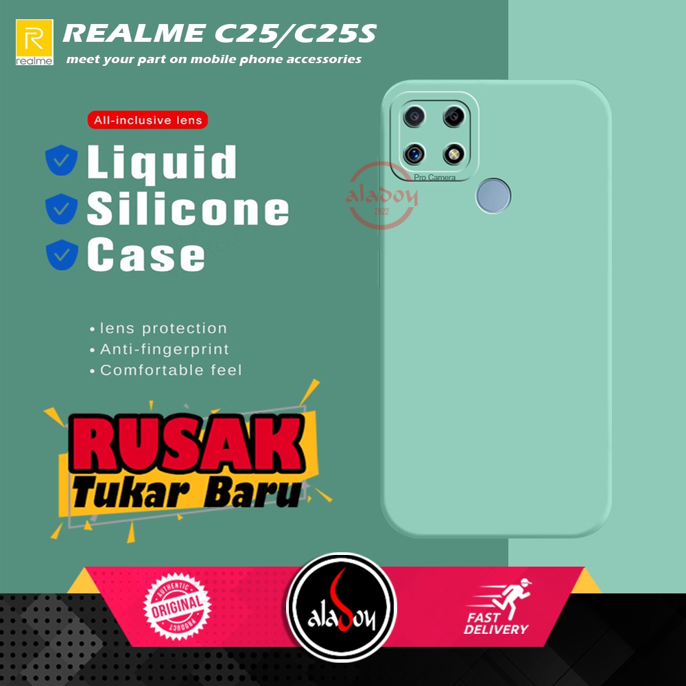 Case Realme C25 , C25S Soft Case Liquid Silicone Pro Camera Premium Casing