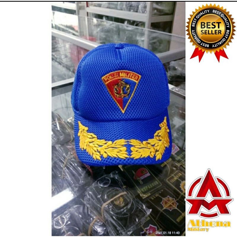 Topi Jaring POMAL padi kapas biru benhur | Topi POMAL pamen warna biru