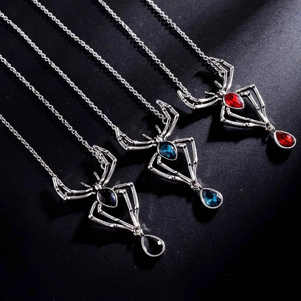 Needway Spider Rantai Klavikula Kepribadian Gothic Pria Wanita Alloy Hip Hop Gaya Korea Kalung