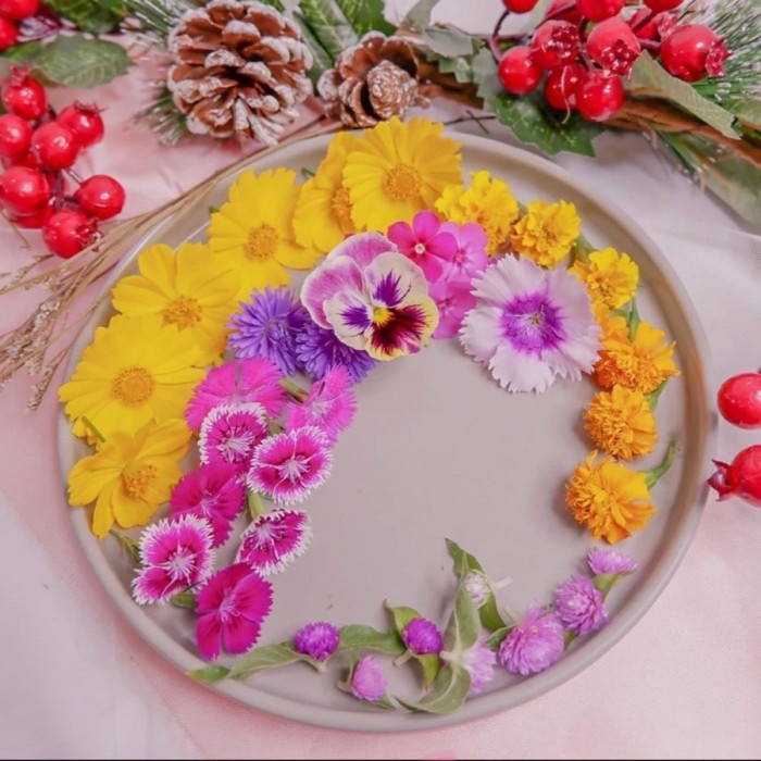 

mix edible flower topping hiasan birthday cake pudding kue makanan