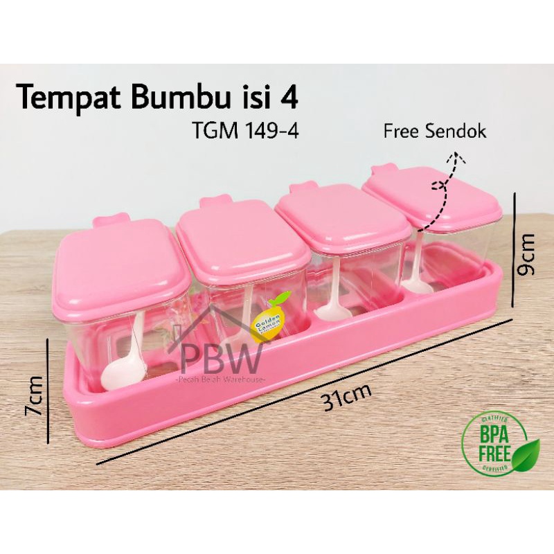 Tempat Bumbu Golden Lemon / Rak Bumbu / Toples Bumbu Plastik