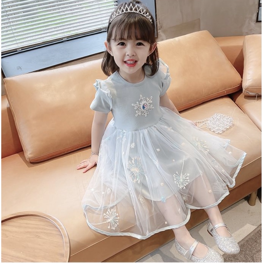 babyfit dress tutu anak perempuan frozen ICE baju gaun impport ds-804