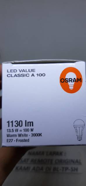 BOHLAM LAMPU LED OSRAM 13.5 WATT WARM WHITE ORIGINAL
