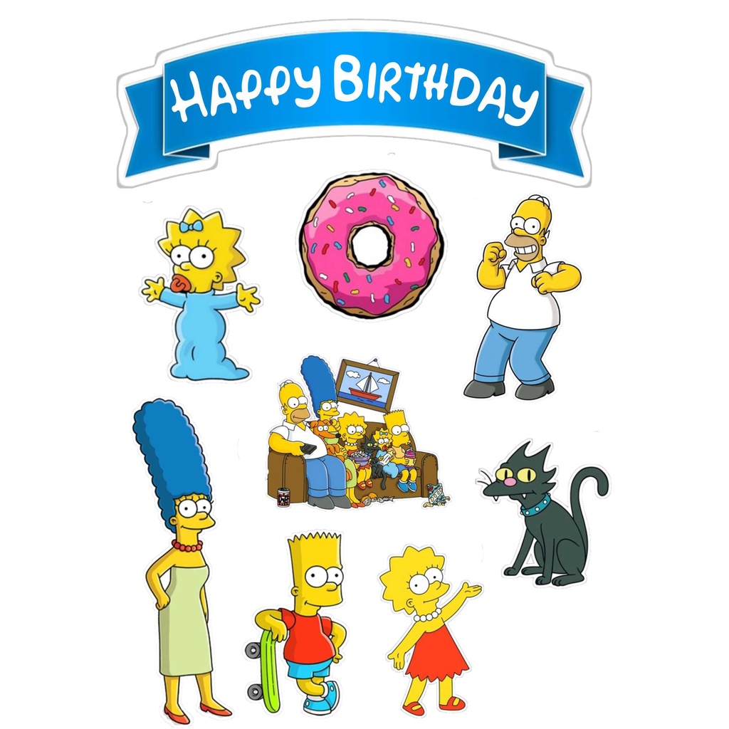 

TOPPER CAKE CUSTOM TOPPER ULANG TAHUN / HIASAN KUE THE SIMPSON