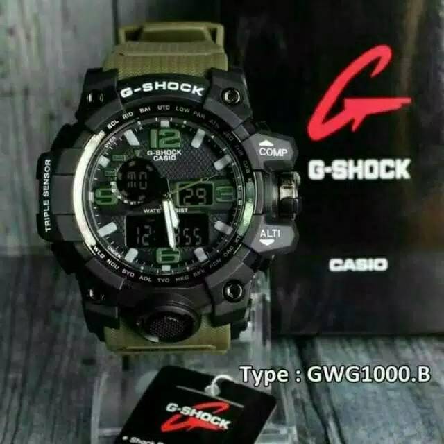 Jam Tangan Pria G Shock_Anti Air_Sport Dual time Free Batrai Cadangan