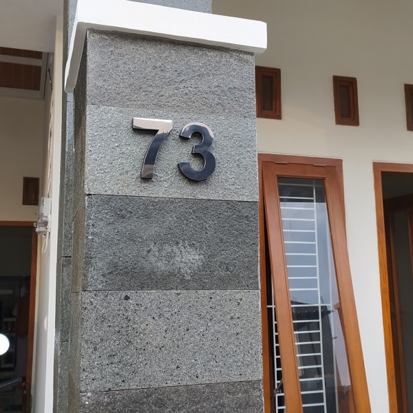 Nomor Rumah Stainless Spoon uk 25cm Miror