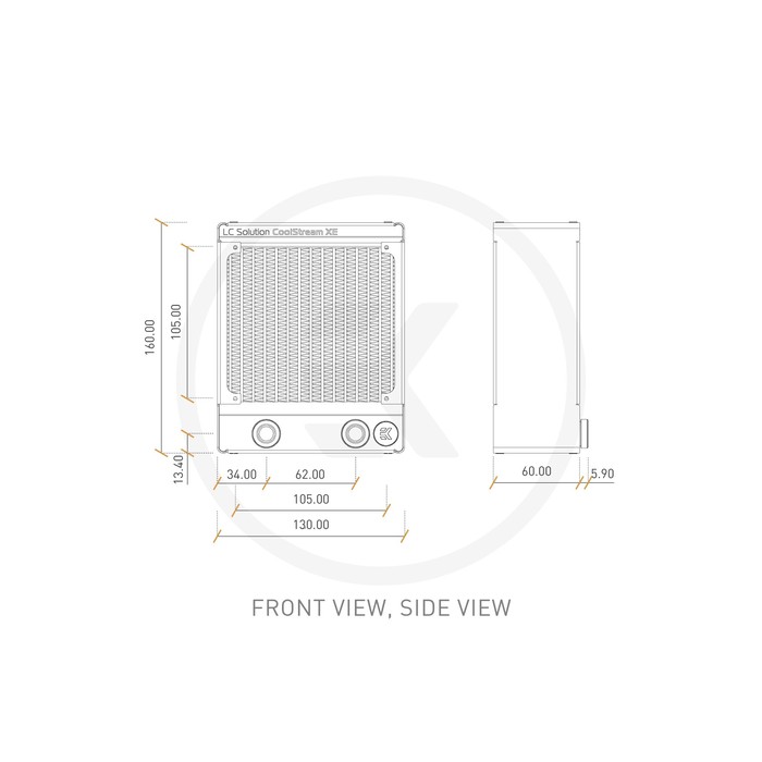 EKWB EK CoolStream XE 120 (Single) (Ketebalan 60mm)