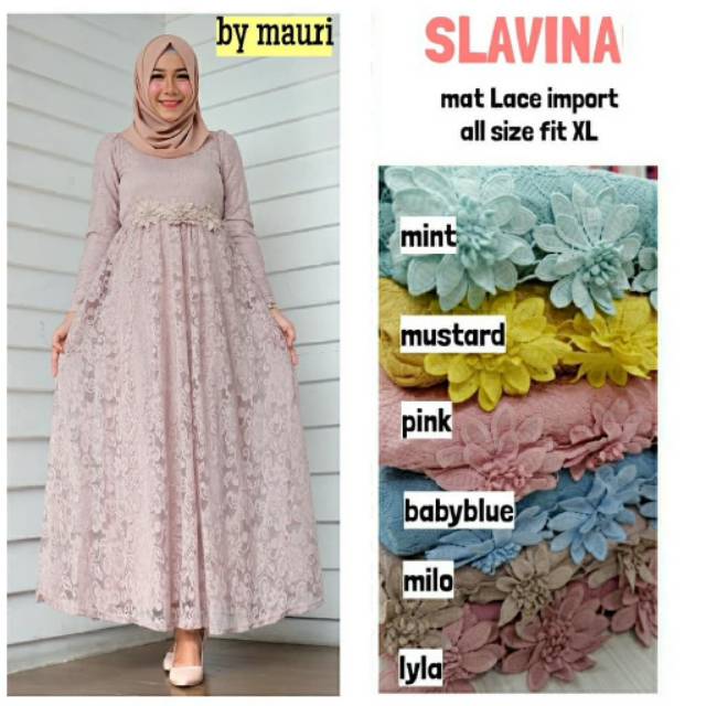 SLAVINA DRESS ORI BY SHAKIRA REAL PIC / MAXYDRESS / DRESSBRUKAT / CAPEDRESS/DRESSWANITA RUMAH KEBAYA BANDUNG RUMAH SONGKET BANDUNG