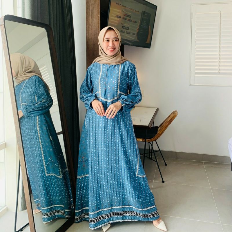 Gamis lebaran Siola dress by Dewihijab Apparel BISA REQUEST UKURAN | FREE MASKER