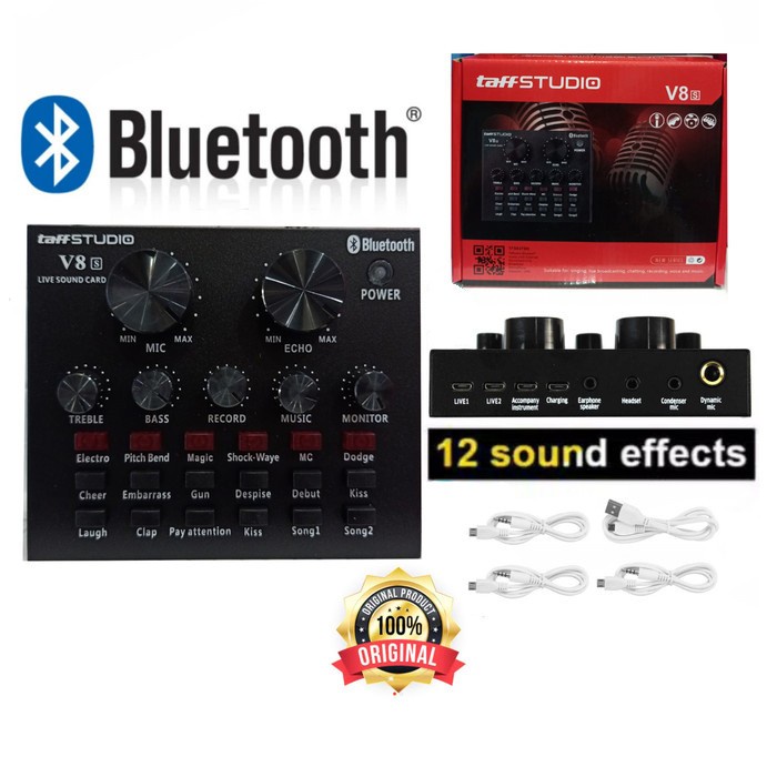 Soundcard V8s Mixer Sound Card V8s Mixer Audio USB External Bluetooth