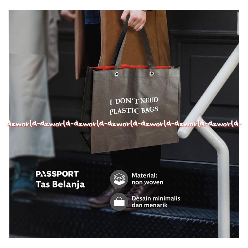 Passport I Dont Need Plastic Bag Goodie Bag Brown Coklat Tas Belanja Woven