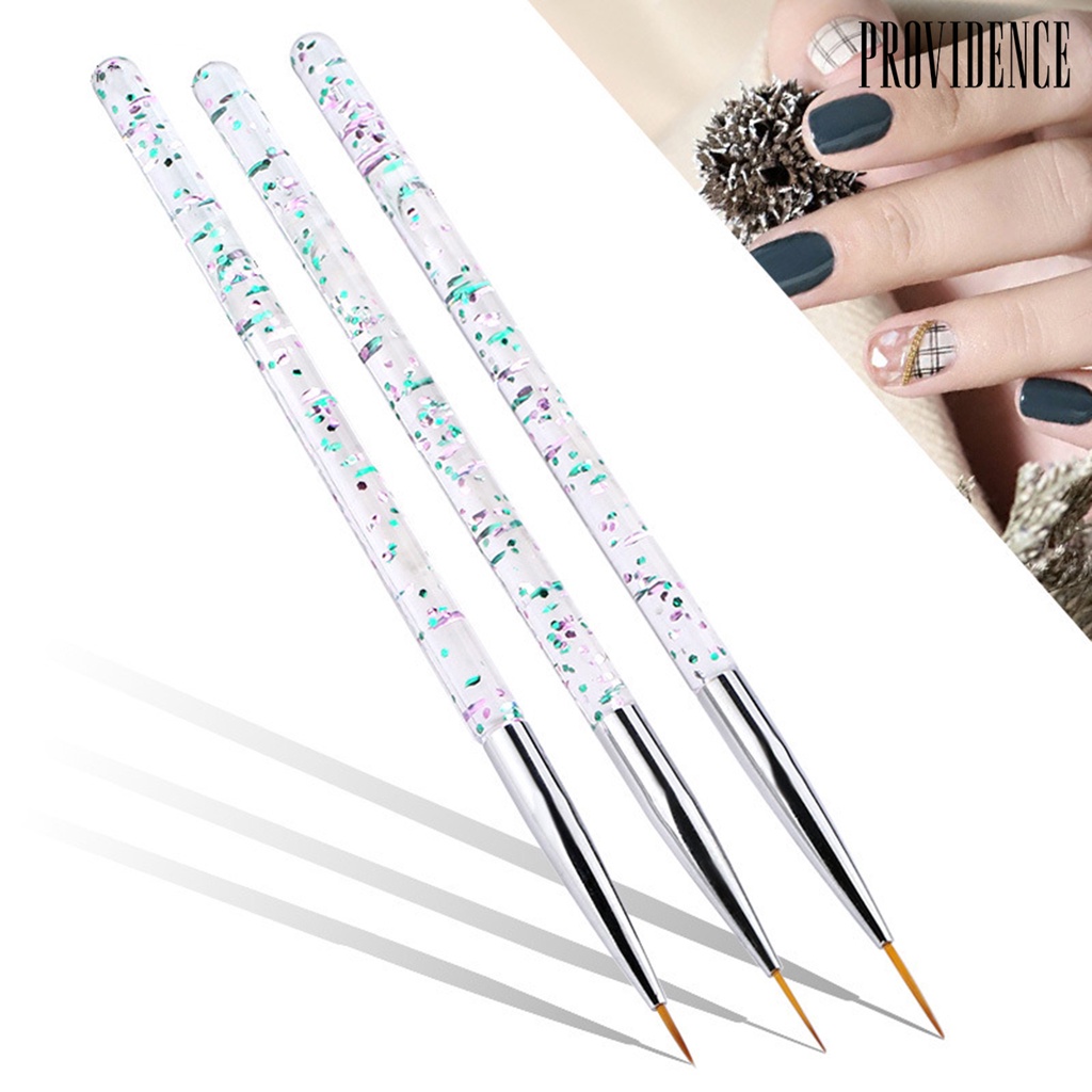 Providence 3Pcs / Set Pena Ukir Kuku Ultra Tipis Bahan Akrilik Untuk Nail Art / Manicure DIY