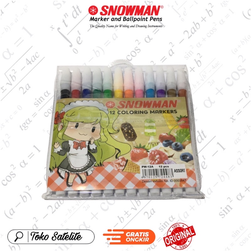 

Spidol Snowman 12 Warna Kecil 1 Set Coloring Markers
