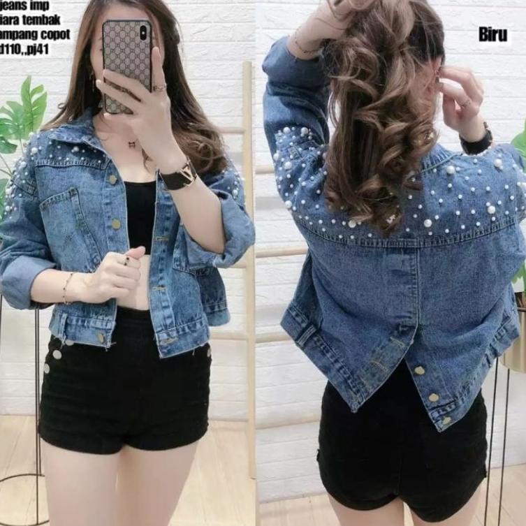 PMP.912487 ◦  JAKET JEANS MUTIARA KANCING BELAKANG // JAKET DENIM // JAKET JEANS WANITA // JAKET JEA