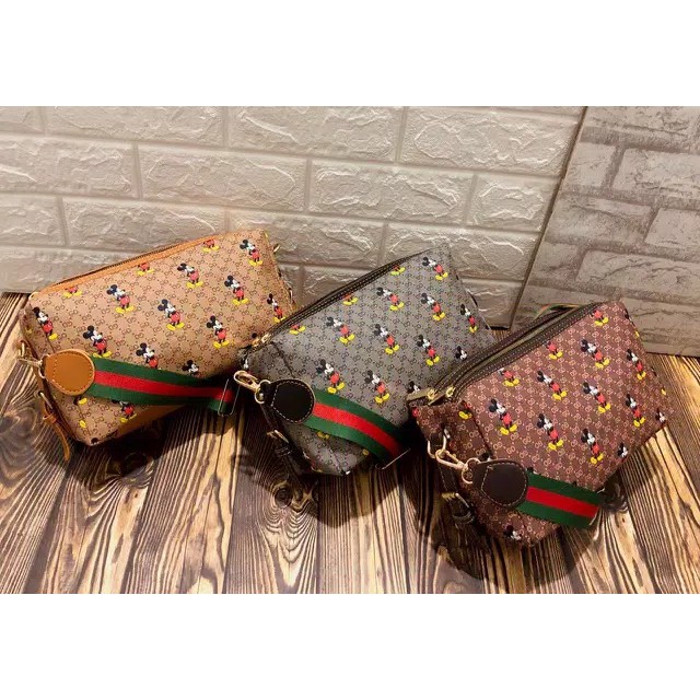 PROMO SALE TAS WANITA LV SLING 2RUANG MICKEY TAS SELEMPANG MURAH IMPORT BEST SELLER