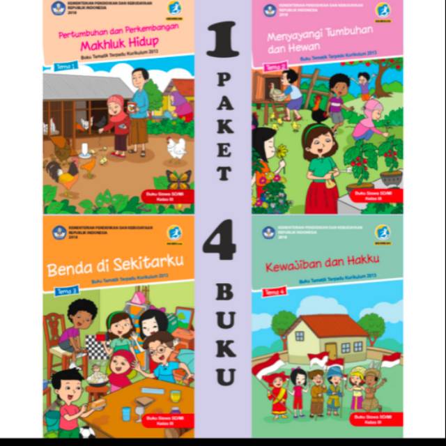 Buku Paket tematik kelas 3 SD semester 1 Tema 1-4