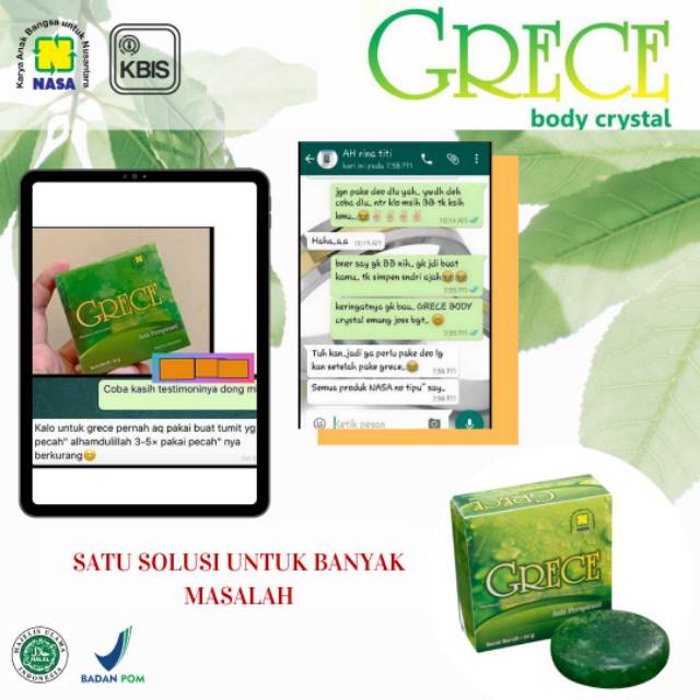 

GRECE MENGATASI BAU BADAN, PANU, GATAL