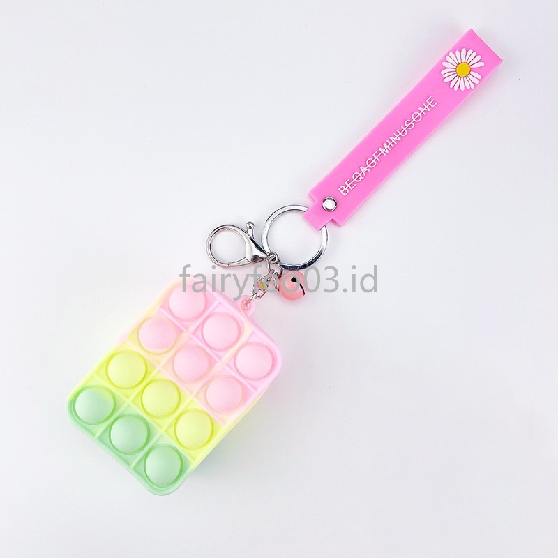 Flower Keychain Cute Cartoon Pop It Bubble Pendant