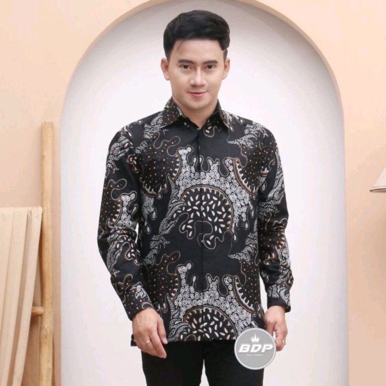 Kemeja Batik Pria Anyar Lengan Panjang Modern Casual Slim Fit Modis TjGrup Size M L XL XXL XXXL Batik Pria Kantor