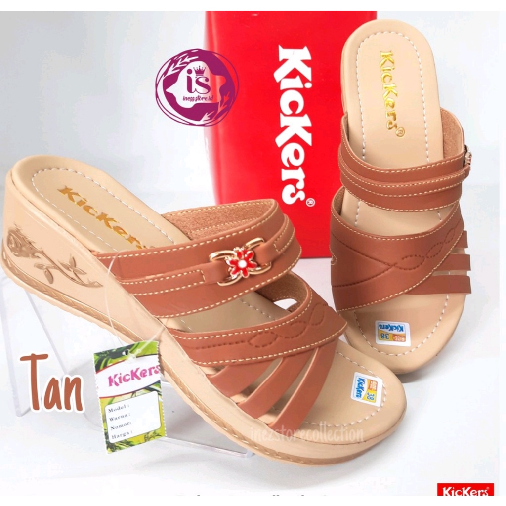 Wedges Sandal Wanita Kickers Terlaris Kekinian Murah Sandal Kickers Wanita Model Stylish Trendy Sendal Wanita Terbaru